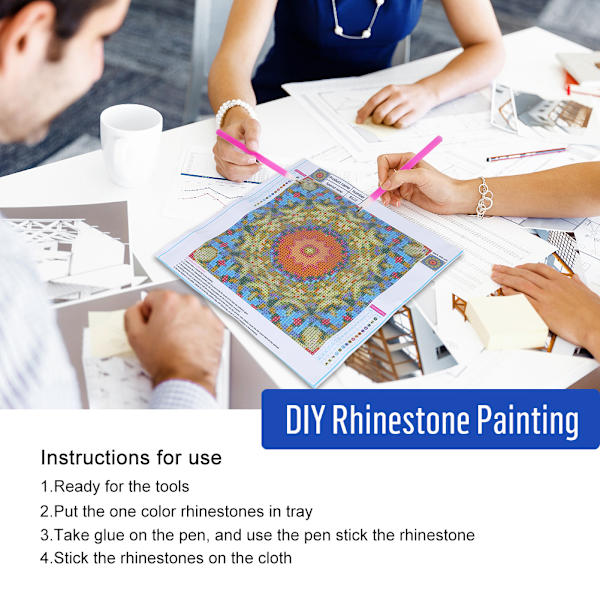 DIY Handgjord Strass Broderi Målning Korsstygn Kit Hantverk Väggdekor (8122 Blomma)
