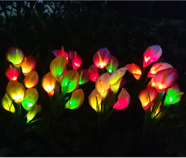 LED Solcellelys Utendørs Hage Dekorativ Blomster, Vanntett Yellow