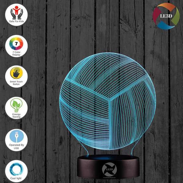 3D Optisk Illusjon Nattlys - 7 LED Fargeskiftende Lampe
