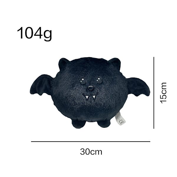 2024 Ny Halloween Spöke Leksak Plysch Plyschdocka, Mjukt Stoppat Djurdocka för Barn, Bra Födelsedag Jul Halloween Val för Pojkar Flickor Black Bat