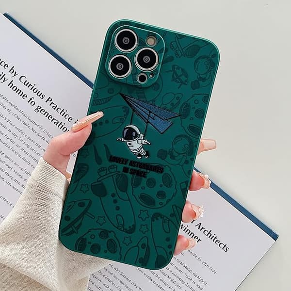 Kompatibel med iPhone 13 Pro Max Astronaut Case Kvinna Flicka
