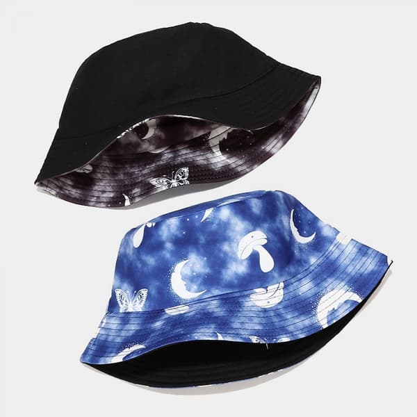 Spand Hat Tie Dye Vendbar Fisker Sommer Strand Solhat E