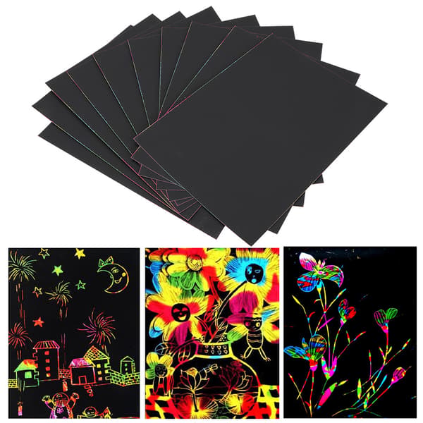 10 st Scratch Paper Unik Hand Making DIY Målningspapper Scratch Ritbok