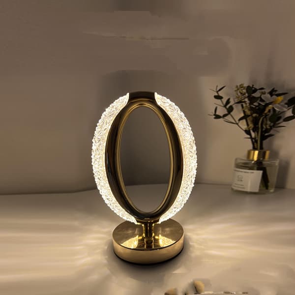 Touch Control Krystal Bord Skrivebordslampe USB Genopladelig Krys