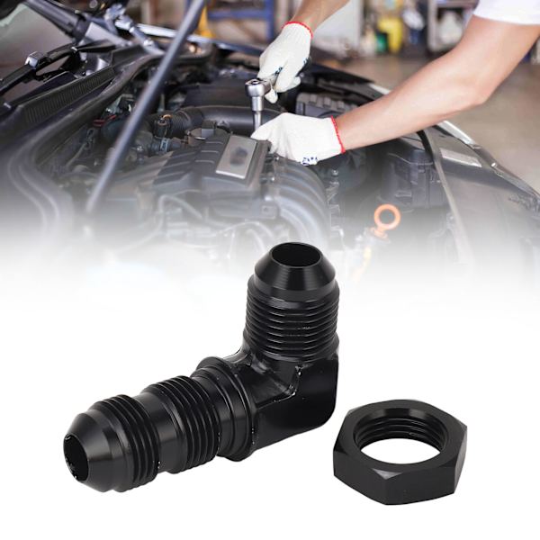 90 Graders 8 AN Flare Bulkhead Adapter Genanvendelig Flare Slange Union Bulkhead Adapter med Møtrik