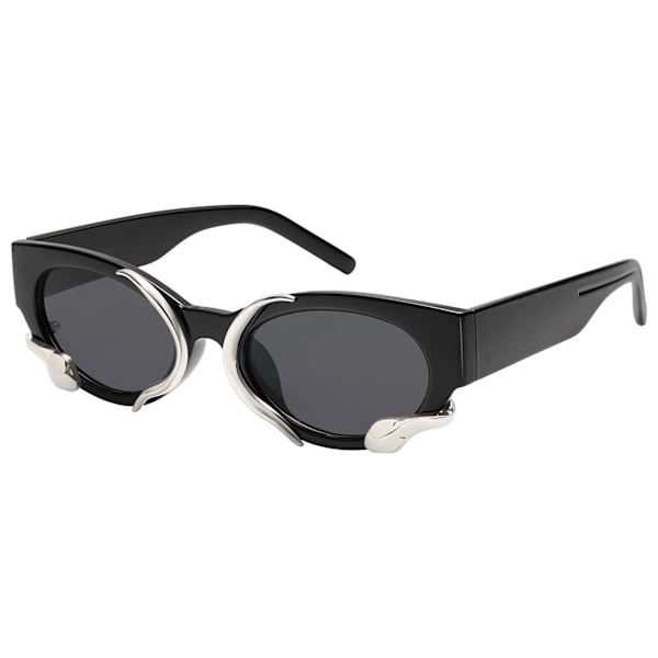 Trendy Solbriller til Kvinder Mænd Vintage Smalle Cateye Metal Slange Sunnie Y2k Tilbehør AP3621