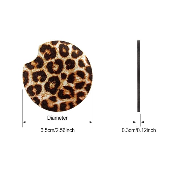 5 st Leopardskin Bilunderlägg Gummiunderlägg Absorberande Rub