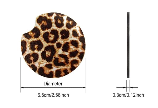 5 stk. Leopard Print Bilkopholder Gummikopholder Absorberende Rub
