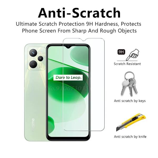 4 IN 1 HD Härdat Glas För Realme C11 2021 Skärmskydd Linsfilm