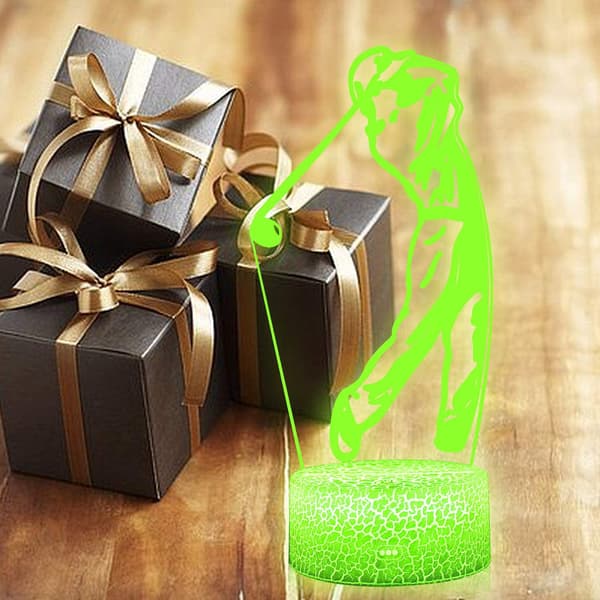 3D Illusion Golf Natlampe 16 Farveskift Touch Whit
