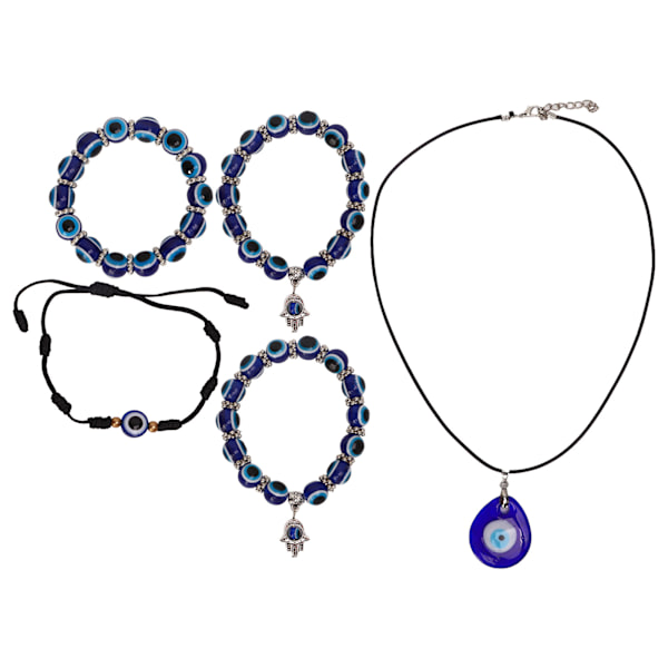 Blå Øje Armbånd Lykkebringende Komfortabel Slid Resin Glas Blå Øje Halskæde Blå Øje Dekoration Til Fødselsdag Jul