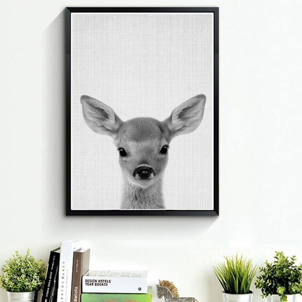 Hjortväggkonst Canvas Print Poster, Enkel Fashion Fotografi Konstdekor för Hemmet