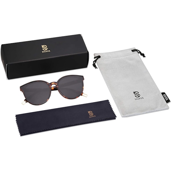 Ylisuuret pyöreät aurinkolasit naisille ja miehille Amber Tortoise Grey