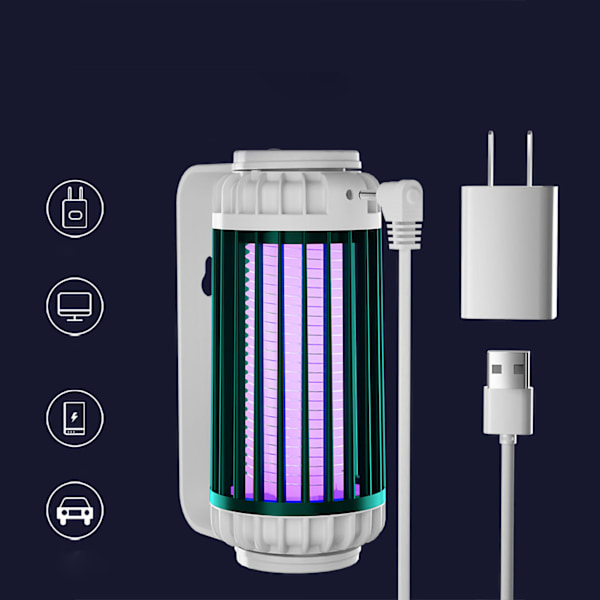 Elektrisk mygglampa Låg ljudnivå Fly Trap Repeller Väggmontering för inomhus utomhus Uppladdningsbar Dark Green