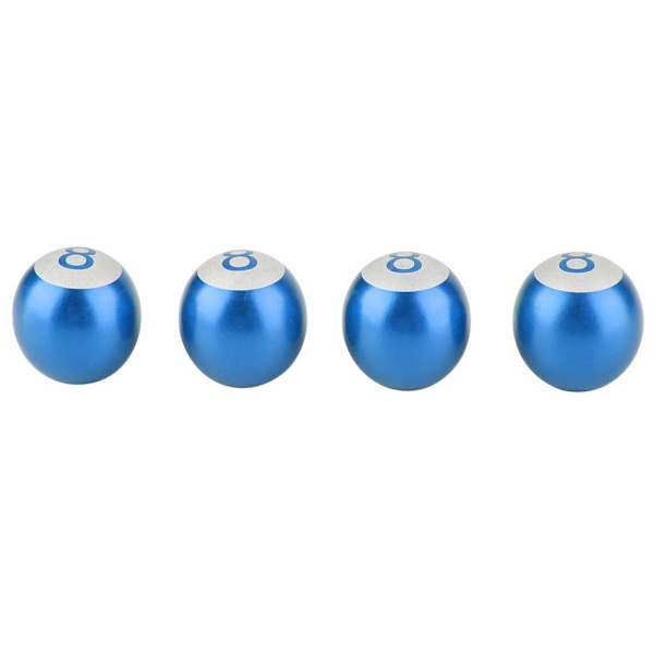 4 stk. Aluminiumslegerings Motorsykkel Bil Lastebil 8-Ball Dekk Luftventilhette Hjul Støvdeksel Blå
