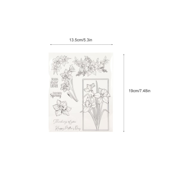 6stk klare stempler Innovative dekorative blomster TPR klare stempler for DIY-kortlaging skrapbestillingsdekorasjonsalbum T1989