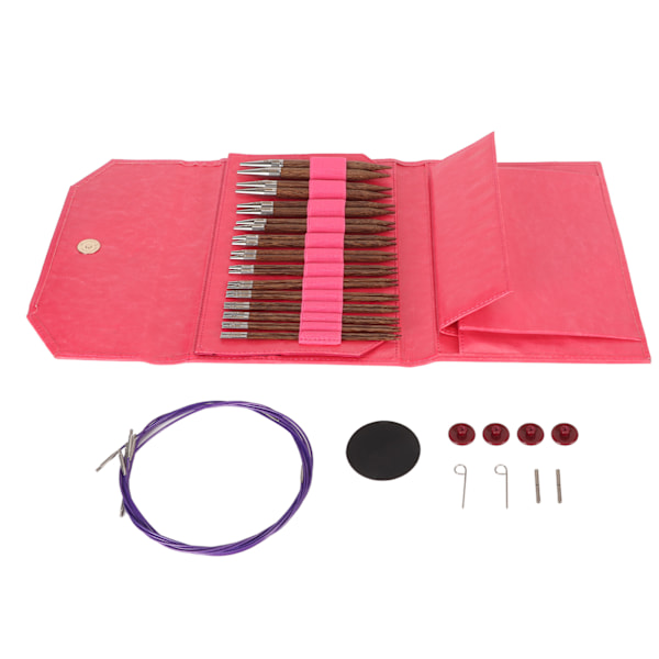 Utbytbara cirkulära stickor set Flera storlekar Ergonomiskt handtag Stickor set för filtar Mössor