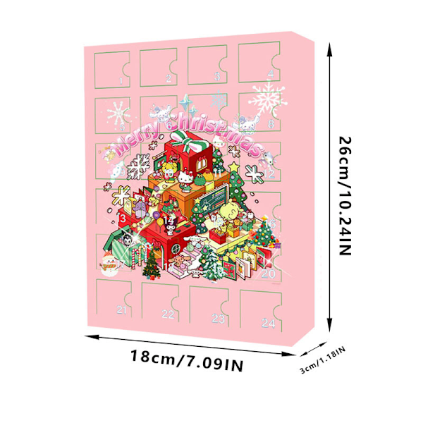 2024 Ny Julkalender Sanrio HelloKitty Kalender Blind Box, 24 Dagar Julnedräkningspresent, Julkalender Överraskningspresent för Barn