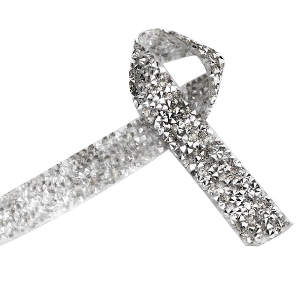 1,5 cm Rhinestone-band 5 meter Kläder Applikation Telefon Dekoration Tillbehör (Silver)