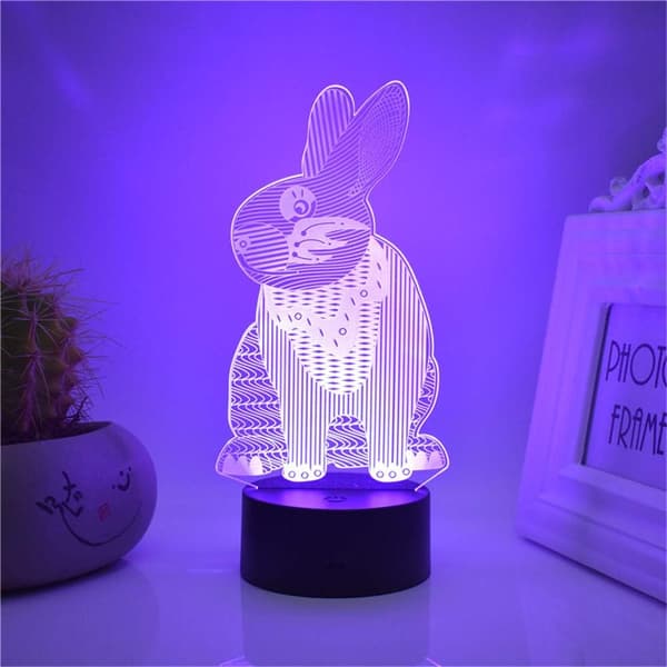 3D Illusjonsnattlamper for barn, dyremodellleke til jul