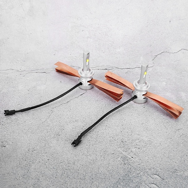 2 stk. Ren Aluminium Legering Mini Dobbelt Varmeafledning Bil LED Forlygte Høj Lysstyrke Forlygte H7