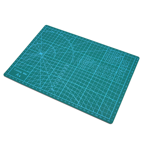 A4 rutnät PVC skärmatta Självläkande papper Lädertyg Skärbräda (Grön)
