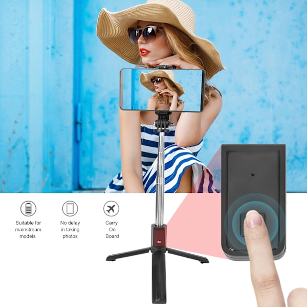 Foldbar Selfie Stick Student Udtrækkelig Selfie Stick Tripod med Aftagelig Fjernbetjening