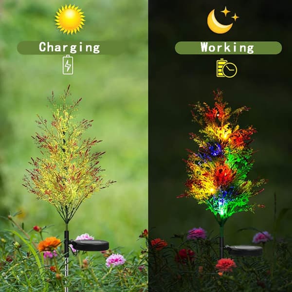 2 stk. blomster solcellelamper, dekorative flerfarvede