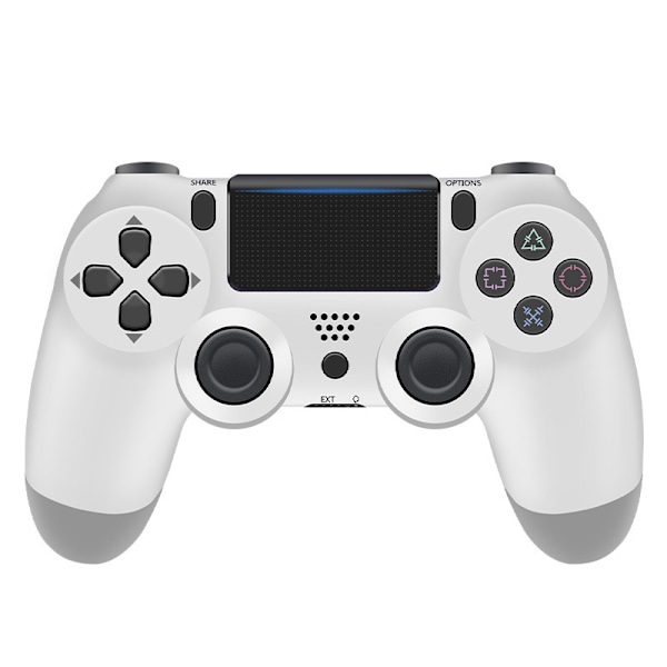 Trådlös Bluetooth 4.0 Vibrerande Gamepad med Ljus för PS4 White