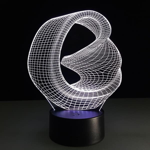 Kunstnerisk Abstraktion Moderne 3D USB Natlampe Farverig Colo