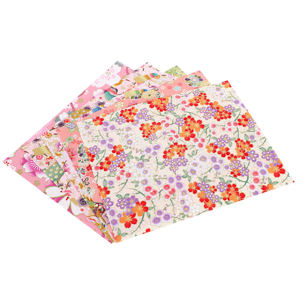 10 st Japansk stil bomullstyg Blommönster Quilttillbehör för DIY Handmades Väskor Dockkläder 25x20cm