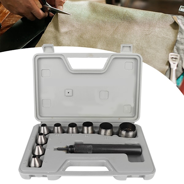 10 st 25/32\" DIY läder gummi ihålig hål punch verktyg set 3/16 5/16 3/8 1/2 25/32 1 1-1/4