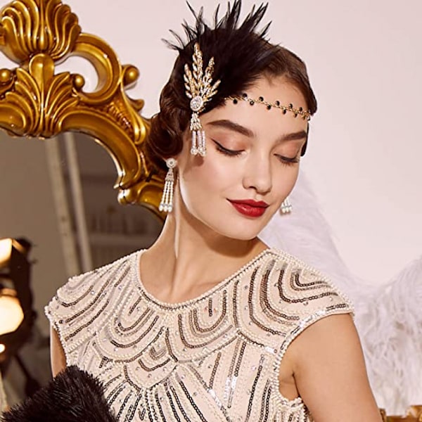 Flapper Art Deco Gatsby Örhängen 20-talets Flapper Gatsby Accesso