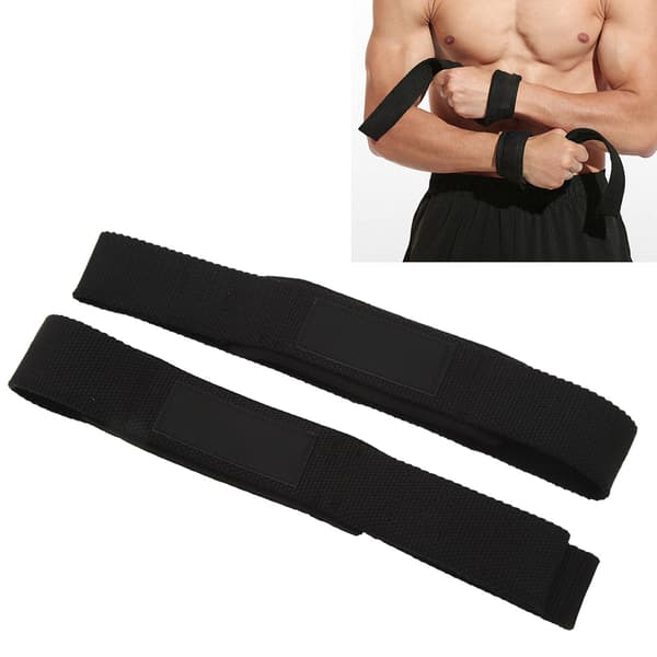 1 par lyft handledsremmar för tyngdlyftning Bodybuilding Powerlifting Styrketräning Marklyft Halkfri Polyester Svart