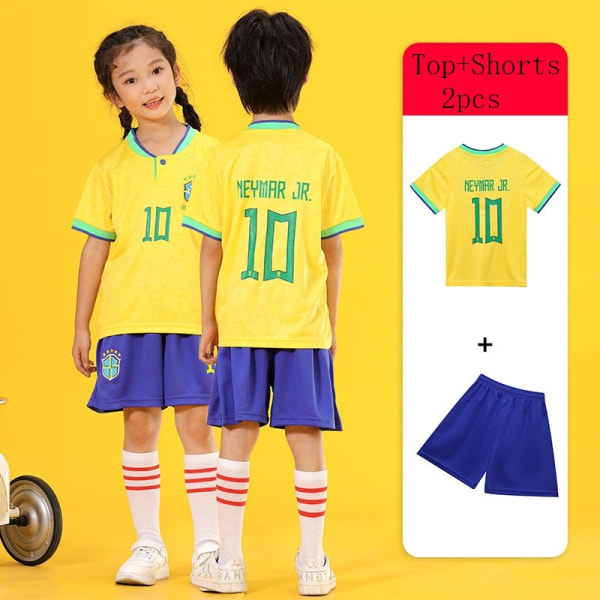 NO10 Barn Sportdräkter pojkar löpning sportkläder Fotbollströjor Set Fotbollsuniformer Andas Fotbollströjor för barn sets12-2pcs size18 (105-115cm)