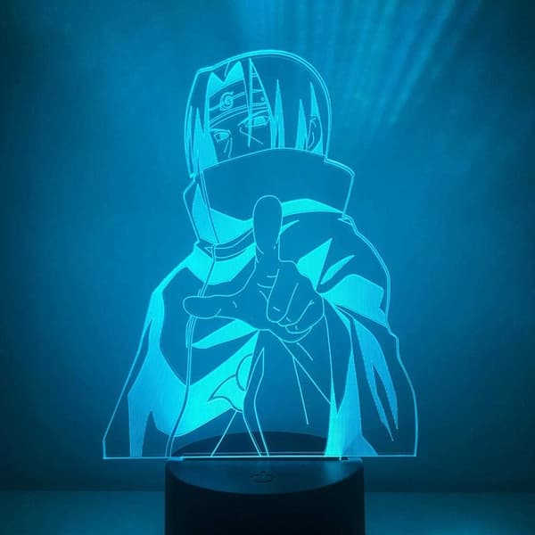Naruto Kakashi Uchiha Sasuke 3D Illusjon Nattlys Lampe Sm