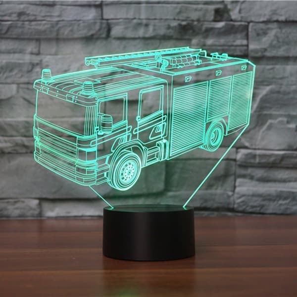 3D Brandbil Natlampe 7 Farveskift LED Bordlampe