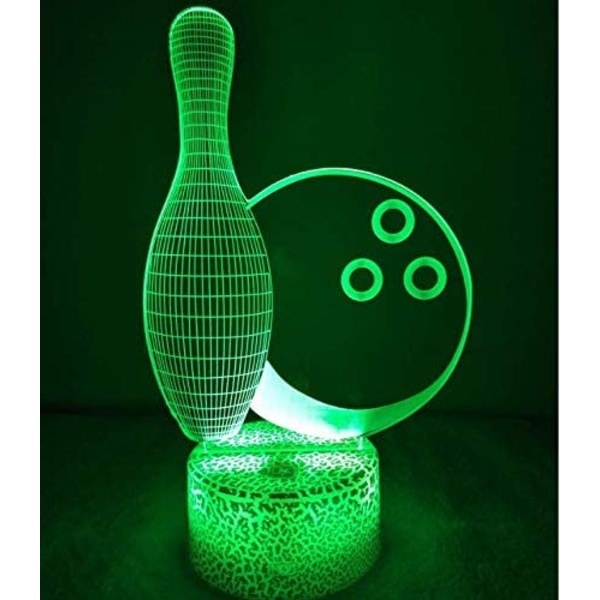 Optisk Illusion 3D Bowlingflaske Natlys 16 Farver Skiftende USB Strøm Fjernbetjening Berøringskontakt Dekor Lampe LED Bordskrivebordslampe Børn Børn C