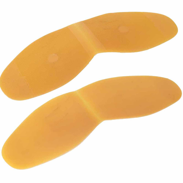 Läderskor i gummi slitstarka yttersulor handgjorda skor reparation halv sula (gul framfot)