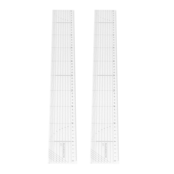 2 stk Quilting Linealer Transparent Akryl 5x50cm Profesjonelle Quiltere Fornødenheter for DIY Håndverk Sying