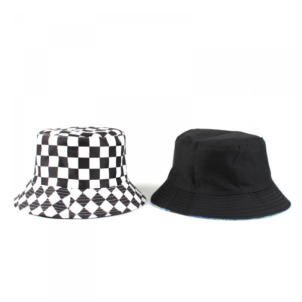 Dam Bucket Hat Fashion Rutmönster Bucket Hat Packable T