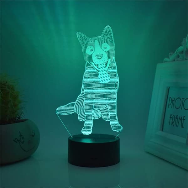3D Illusjonsnattlamper for barn, dyremodellleke til jul