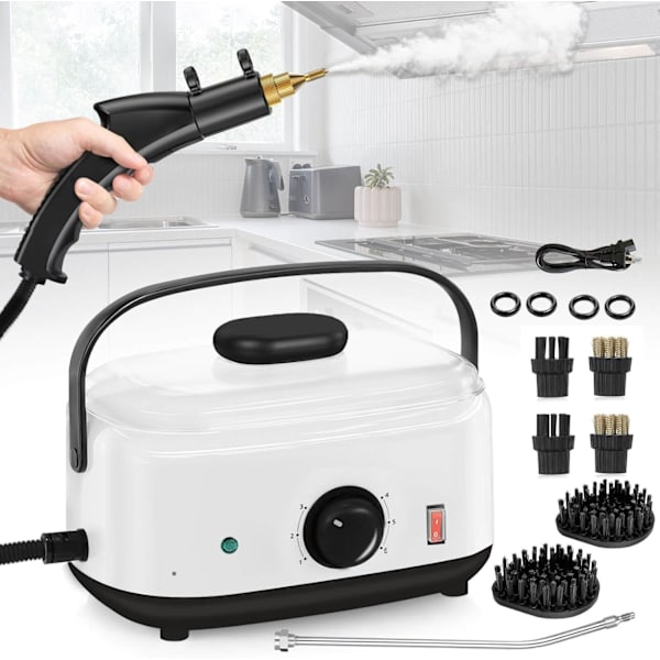 2500W håndholdt damprenser, 1500 ml højtryksdamprenser til rengøring, multifunktionel bærbar damprenser til hjemmet (sort - 1500 ml vandtank) Black-1500ML Water Tank