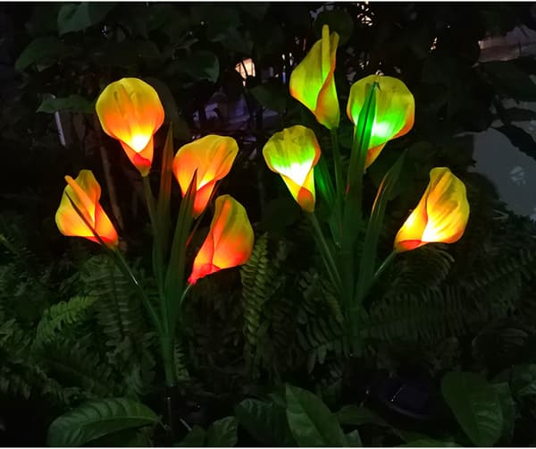 LED Solcellelys Utendørs Hage Dekorativ Blomster, Vanntett White