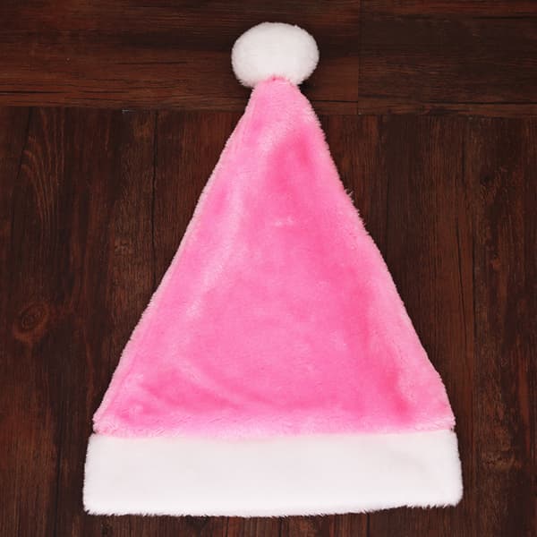 Plysj Jule Santa Hatt Pink