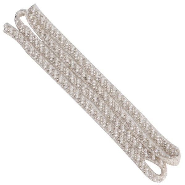 1 meter pärlband DIY handgjorda kläder broderade sytillbehör (1 cm vit sned pärla)