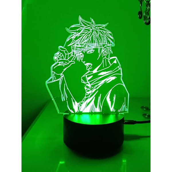 Jujutsu Kaisen Gojo 3D Illusion Natlampe Smart Touch, RGB Effekt USB Kabel Drevet Kreativ Japansk Anime 3D Lampe - Ideel Gave