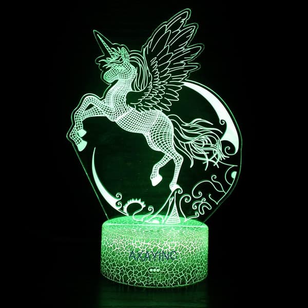 3D Natlampe LED Illusion Skrivebordslampe 7 Farveskift