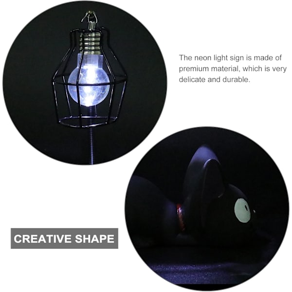 Harpiks Katt Design Lampe Kreativ Nattlys Bord Sengelampe for Lesing (Jern Tråd Lampskjerm, 3.1 x 4.7 x 6.7 Tommer)