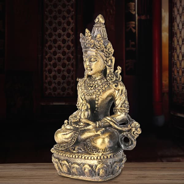 Håndlaget messing Buddha-statue - liten figur - dekorartikkel (#5 Tara 2)